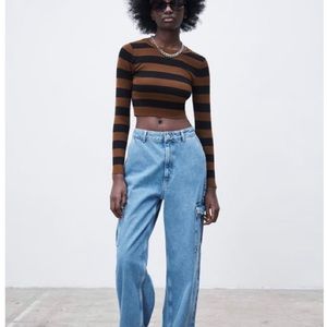 Crop Top with long sleeves. Never worn before